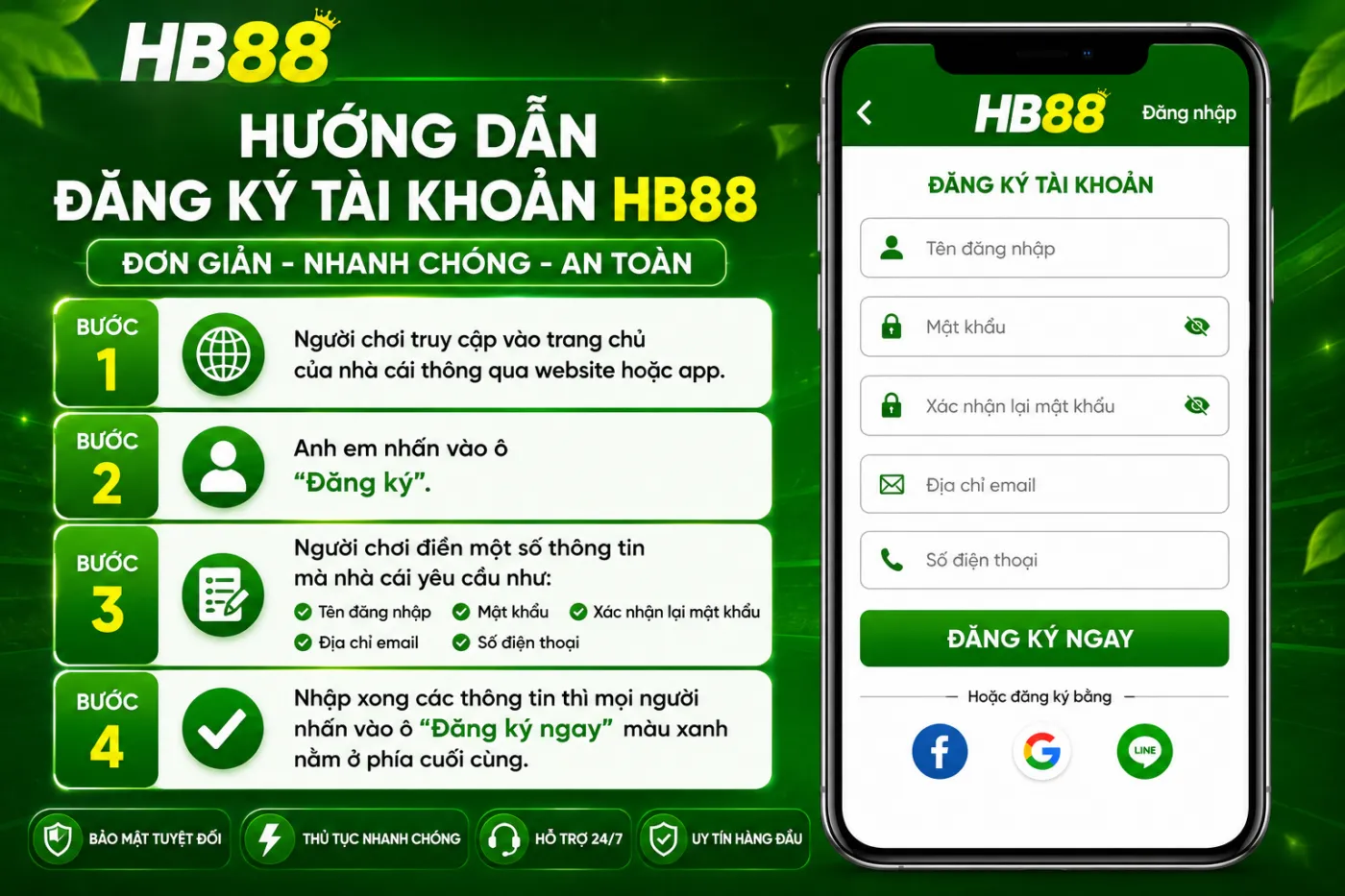 Hướng dẫn đăng ký tài khoản HB88